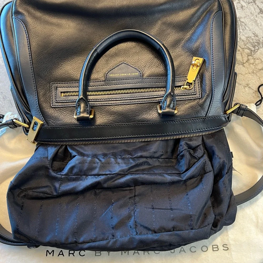 Marc by Marc Jacob’s Jet Blue Two Handle Top Zip Satchel with Adjustable Strap - Picture 5 of 16